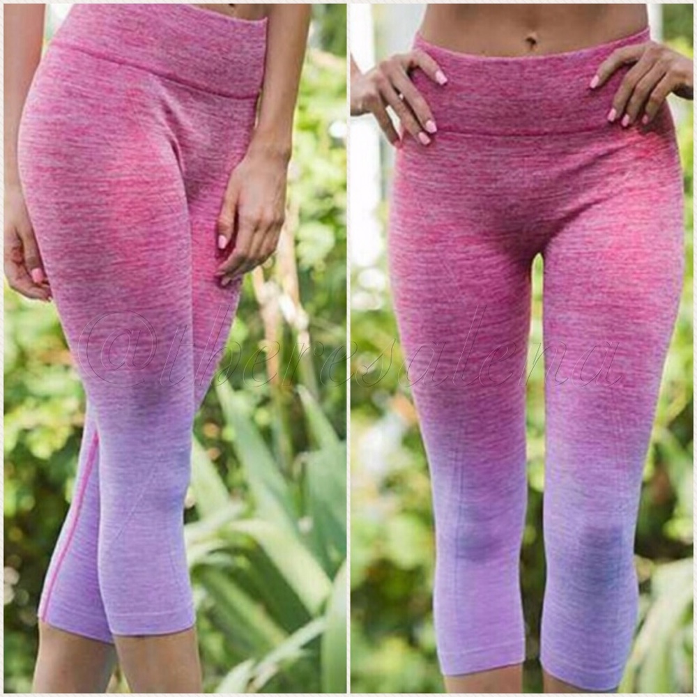 Peppered ombré dyed cropped fitted leggings - Picture 2 of 2